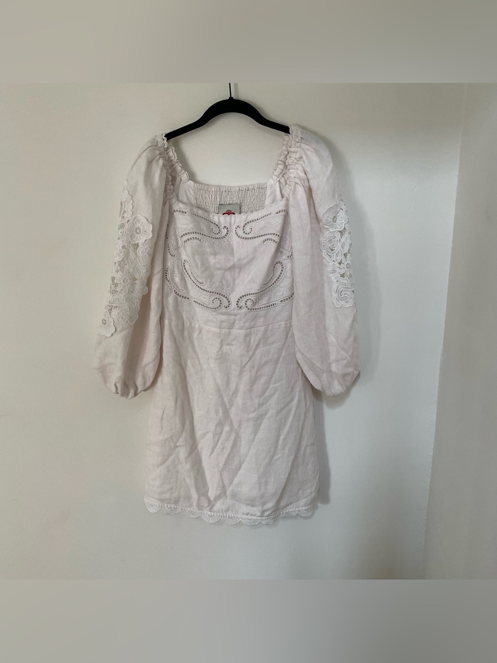 Farm Rio Embroidered Euroflax 100% Linen Mini Dress medium $260 - Picture 2 of 7